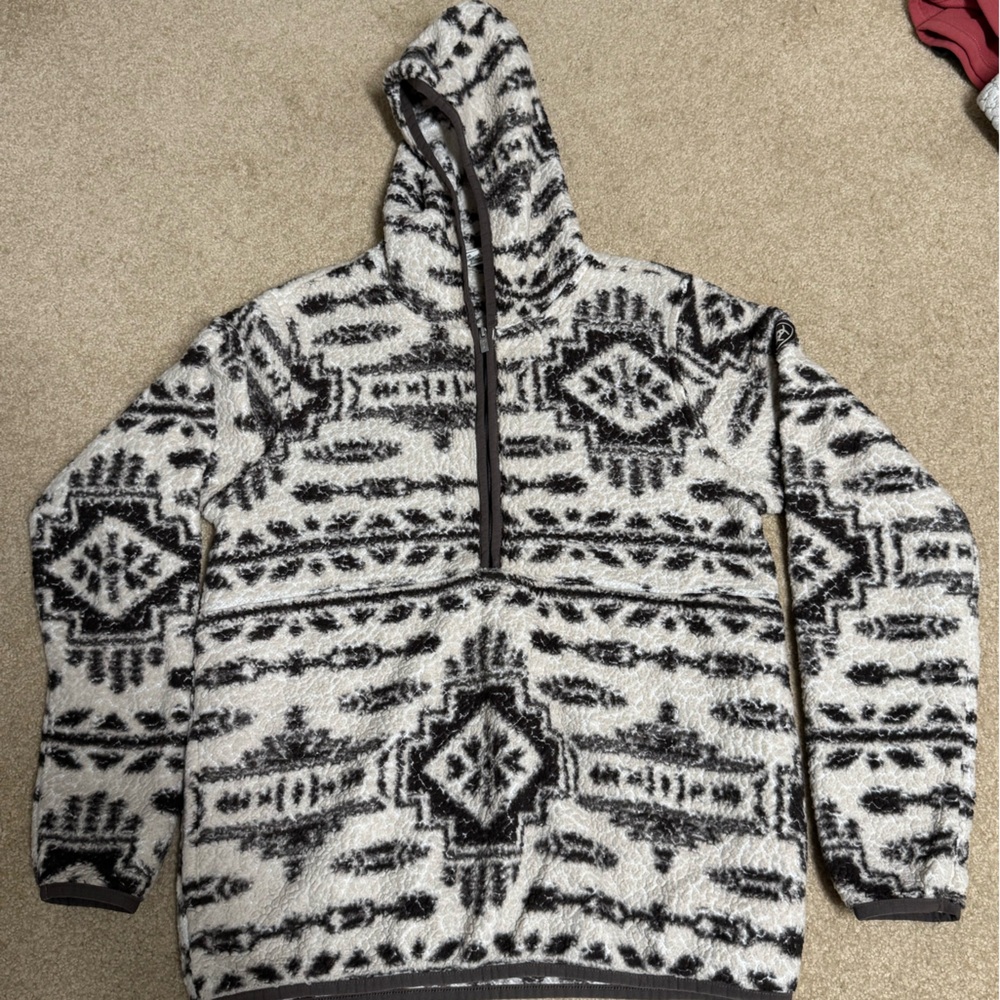 Ariat Cream and Brown Fleece Pullover